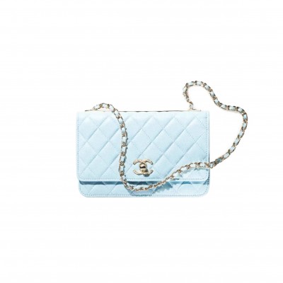CHANEL WALLET ON CHAIN  GOLD HARDWARE A80982 B07989 NH626 (19.2*12.3*3.5cm)